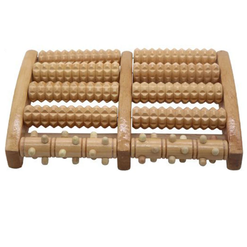 

5 Rows Wooden Roller Foot Massager Reflexology Relax Relief Massager Health Therapy Relax Massage Tools