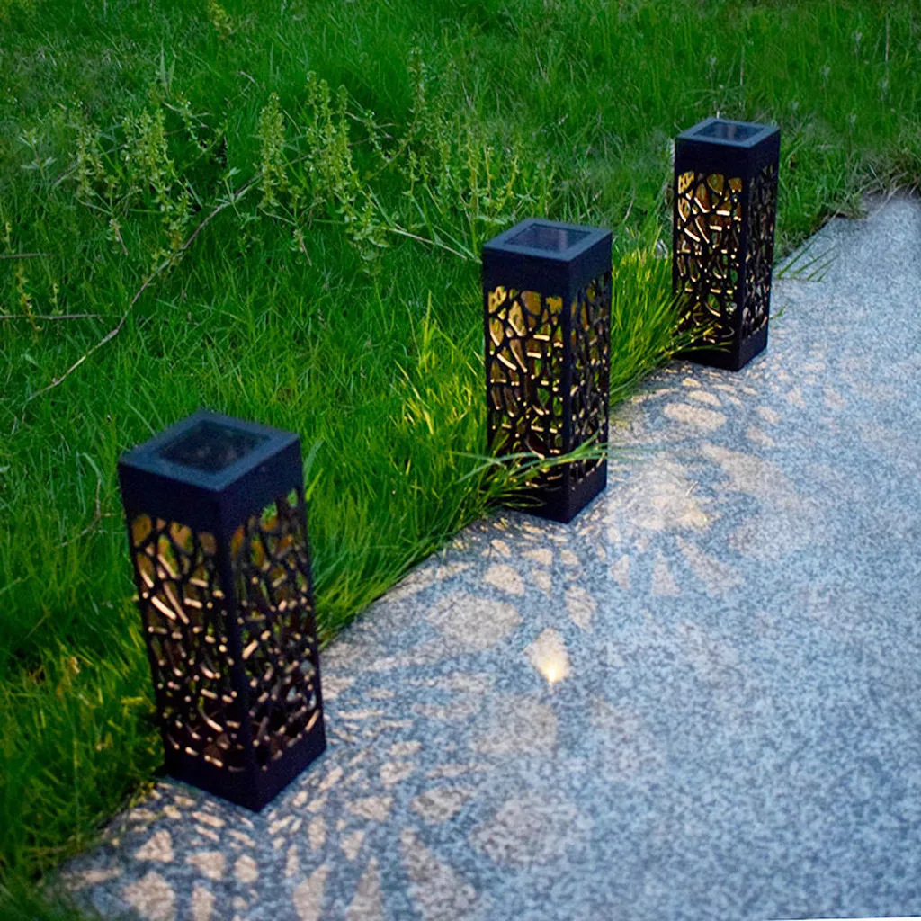 

3pcs Solar Power Hollow LED Ground Light Buried Light Under Ground Lamp Outdoor Path Way Garden Decking Solar Garden Light