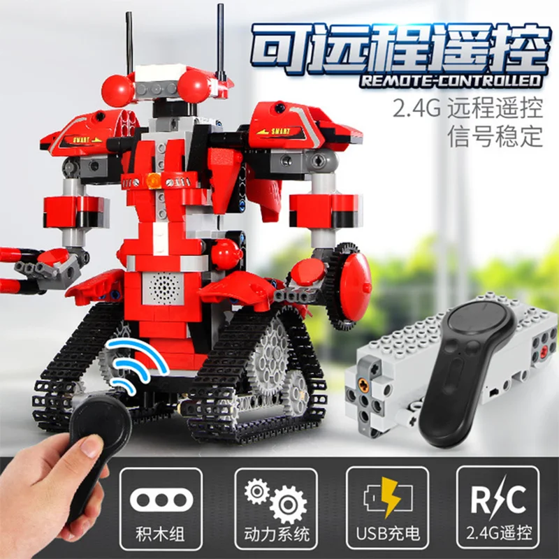 Building block assembly electric assembly robot technology remote control toy boy gift 5