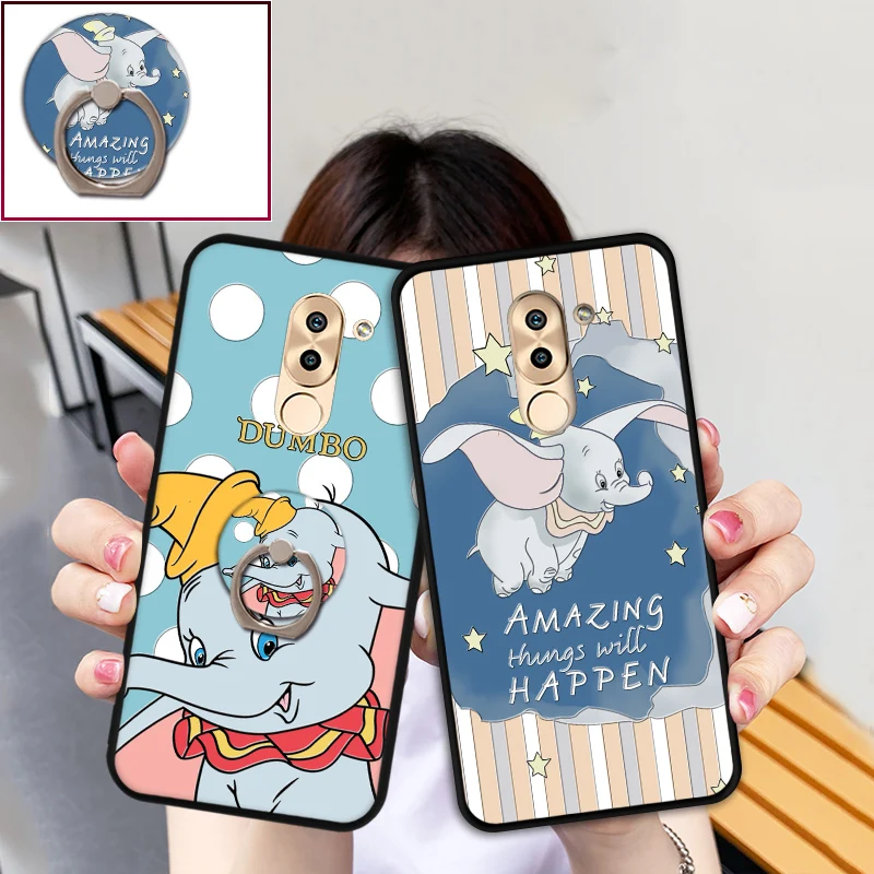 

Shockproof Case For Huawei Honor 5X 6A 6X GR5 2017 Silicone Back Cover With Phone Ring Stand For Huawei Nexus 6P P8 Lite 2017