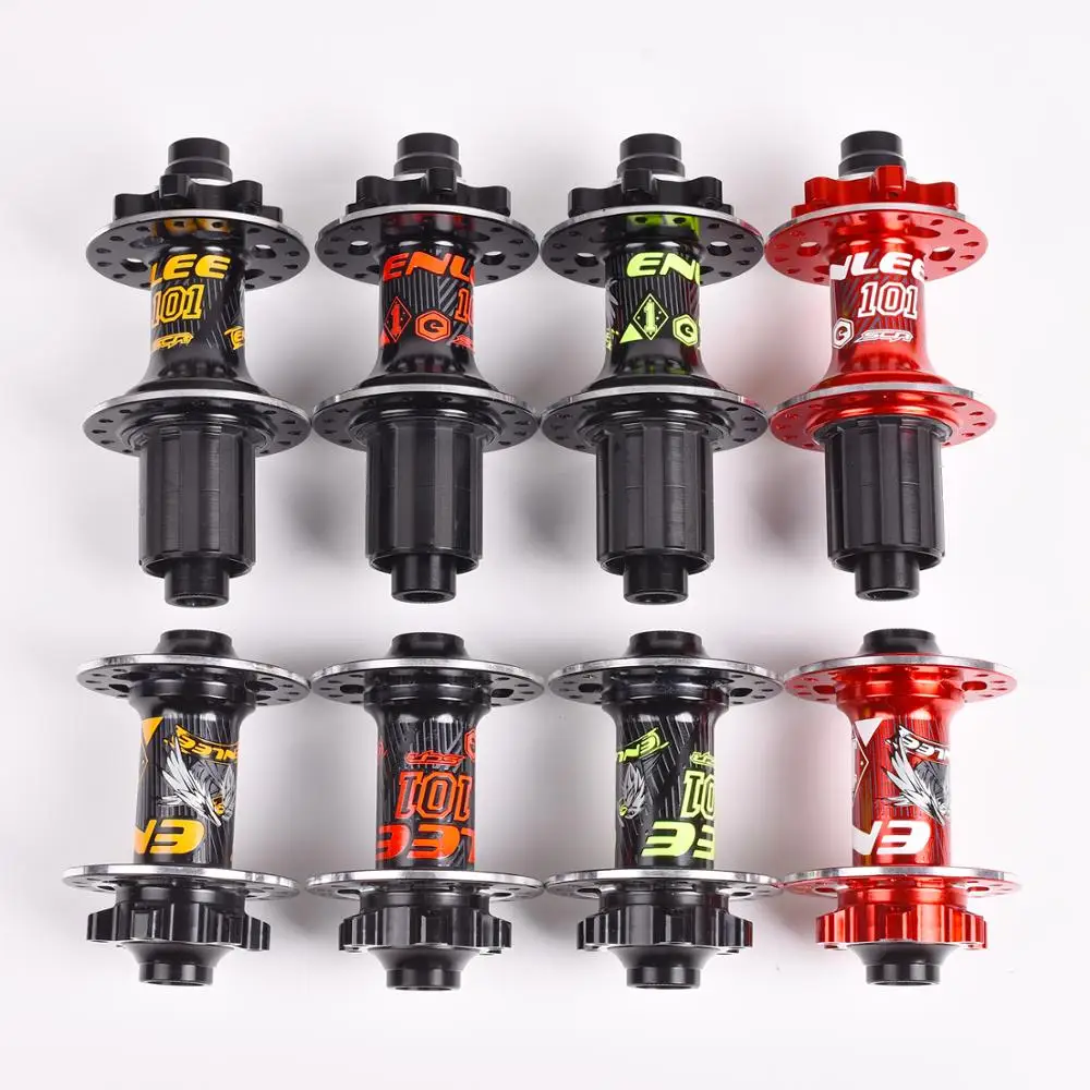 

ENLEE Bike Hubs ENLEE Front Rear Hub 32 Holes QR Thru Axis 6 Bearings 6 Pawls 72 Clicks AM FR MTB Mountain Bike 142*12/135*10MM