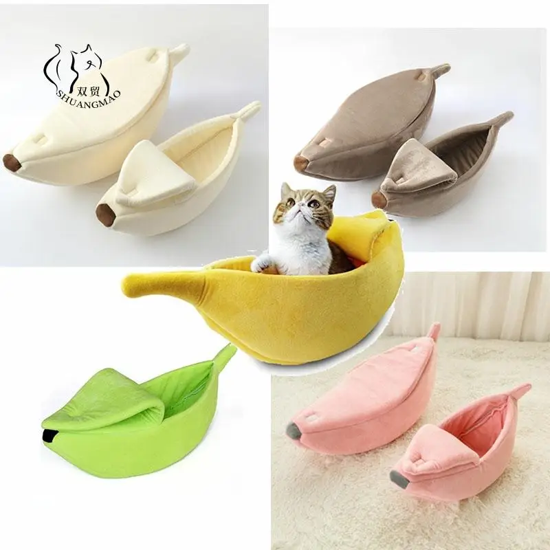 

Creative Pet Cat House Banana Shape for Cats Bed Mat Durable Kennel Cave kittens Puppy Warm Cushion Pets Dog Portable Supplies