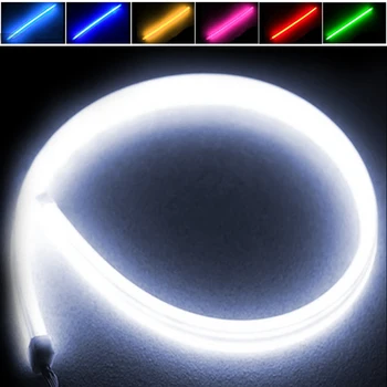 

2X Flexible LED Turn Signal Tube Light DRL Daytime Running Lights 30cm 45cm 60cm 85cm Auto Eyebrow Tear Strip Car Headlight Lamp