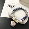 2022 Lucky Cat Stone Beads Bracelet Bangles Simple Sweet Ceramic Bracelets for Women Girls Birthday Gift Female Charm Jewelry ► Photo 2/6