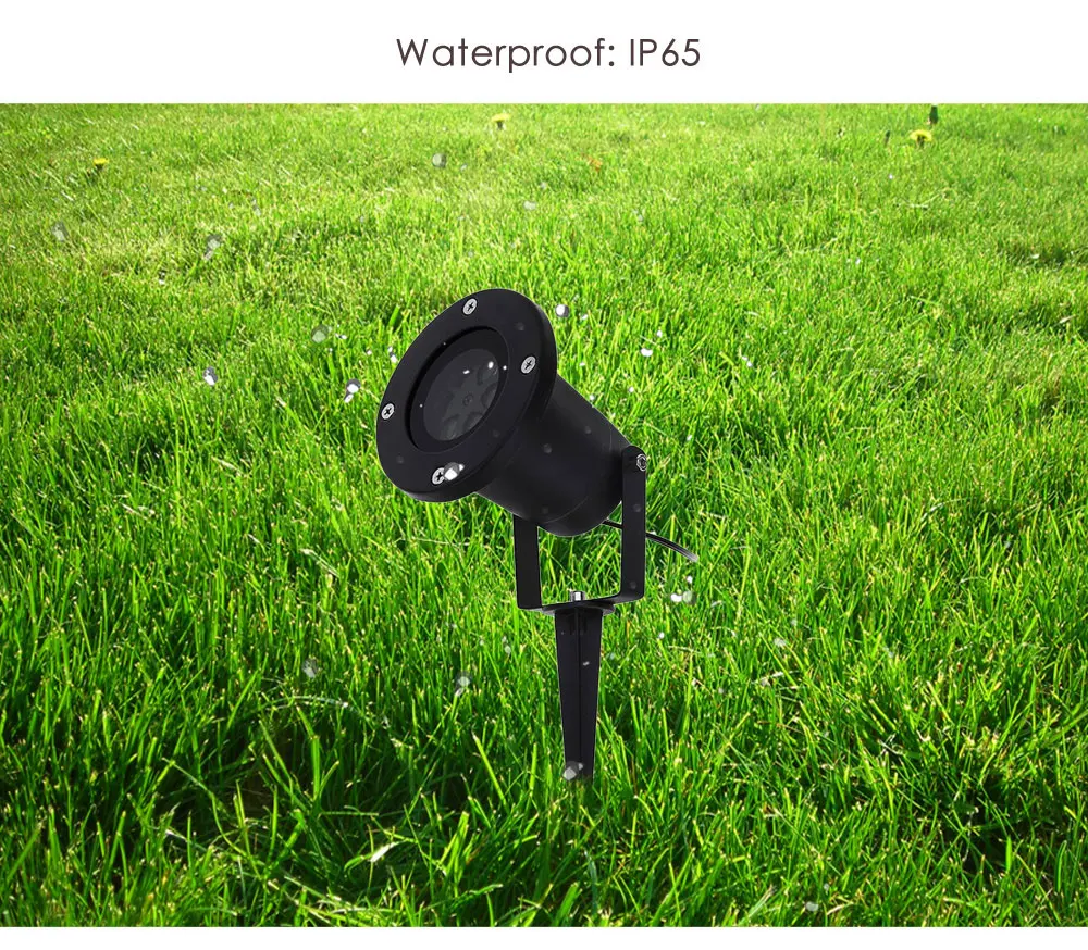 Lightme 110 - 240V 6W LED Colorful Snowflake Light Waterproof Landscape Projector Lamp