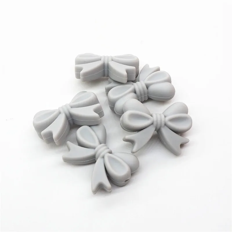 Light Grey Chengkai 10 шт. BPA бесплатно силиконовые бабочки Прорезыватель для зубов DIY Детский душ Прорезыватель для зубов Монтессори Сенсорная игрушка животное шарик аксессуары - Цвет: Light Grey