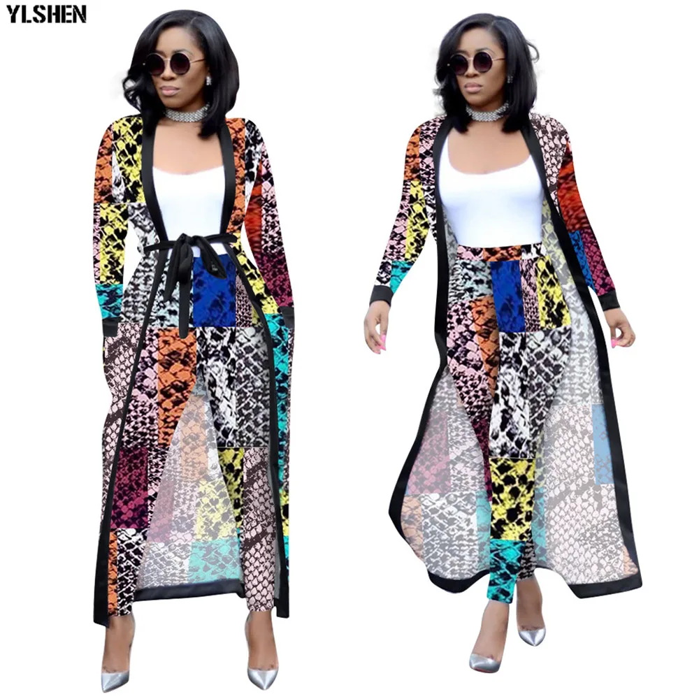 Print African Dresses for Women 2 Piece Set Dashiki Plus Size African Clothes Africa Clothing Pants Suit Bazin Robe Africaine 26