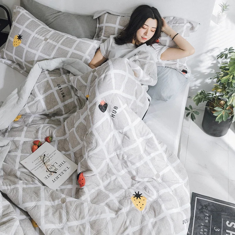 

Summer Washed Cotton Air Conditioner Summer Blanket Single Person Children Summer Students Dormitory Double Thin Type for Spring