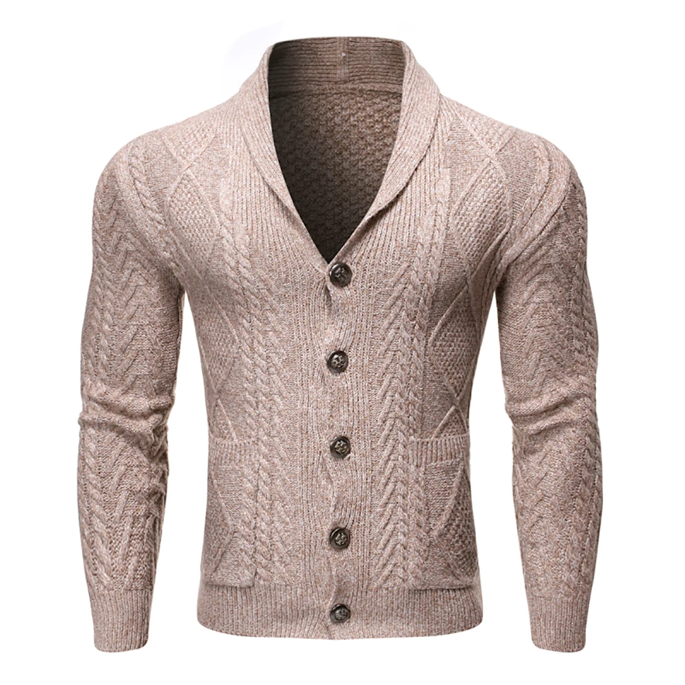 

Sweater Men Casual V-Neck Pullover Men Autumn Slim Fit Long Sleeve Single Breasted Winter Shirt Mens Knitted Pockets Sweaters
