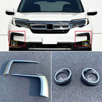

For Honda Pilot 2019-20 Front Fog Lamp Trim + Frame Cover Molding ABS chrome 2ps