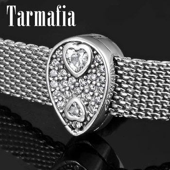 

New Original 925 Sterling Silver Shining water droplets Clip Bead Charm Fit Reflection Charm Watch Bracelet Women Jewelry Making