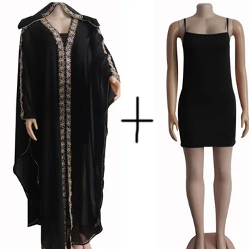 

New Black Africa Dress African Style Dresses for Women Dashiki Sequins Long Sleeves Loose Kimono Daily Dress Evening Party Dress