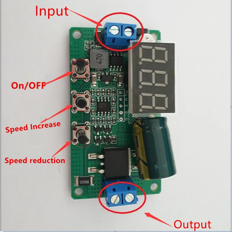 DC 8-55V 10A PWM DC регулятор скорости двигателя Цифровой светодиодный дисплей 0~ Регулируемый регулятор скорости pwm выключение постоянного тока