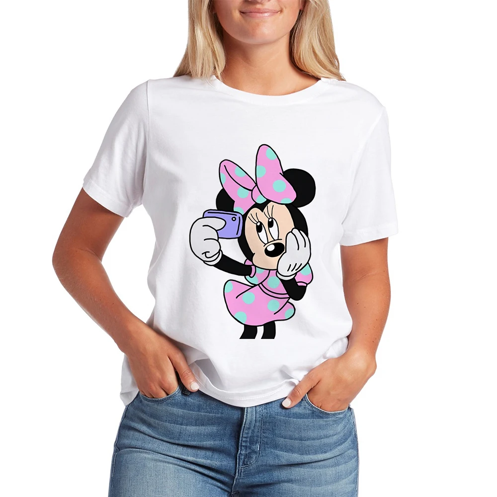 Women Kawaii Fashion Ropa Mujer Hipster Casual Harajuku T-shirt Cheap Mickey Print T Shirts Vogue Tshirt Graphic Minnie Tshirt