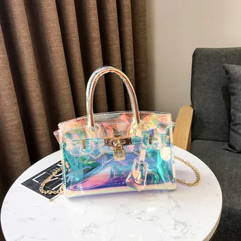 

Fashion Ladies Shoulder Bag Sequins Wild Transparent Messenger Bag Waterproof Chain Beach Bag Mobile Phone Bag Handbag Сумки #38