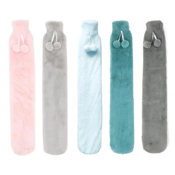 

Long Shape Hot Water Bag With Knitted Removable Cover For Waist Hand Foot Warmer Christmas Gift
