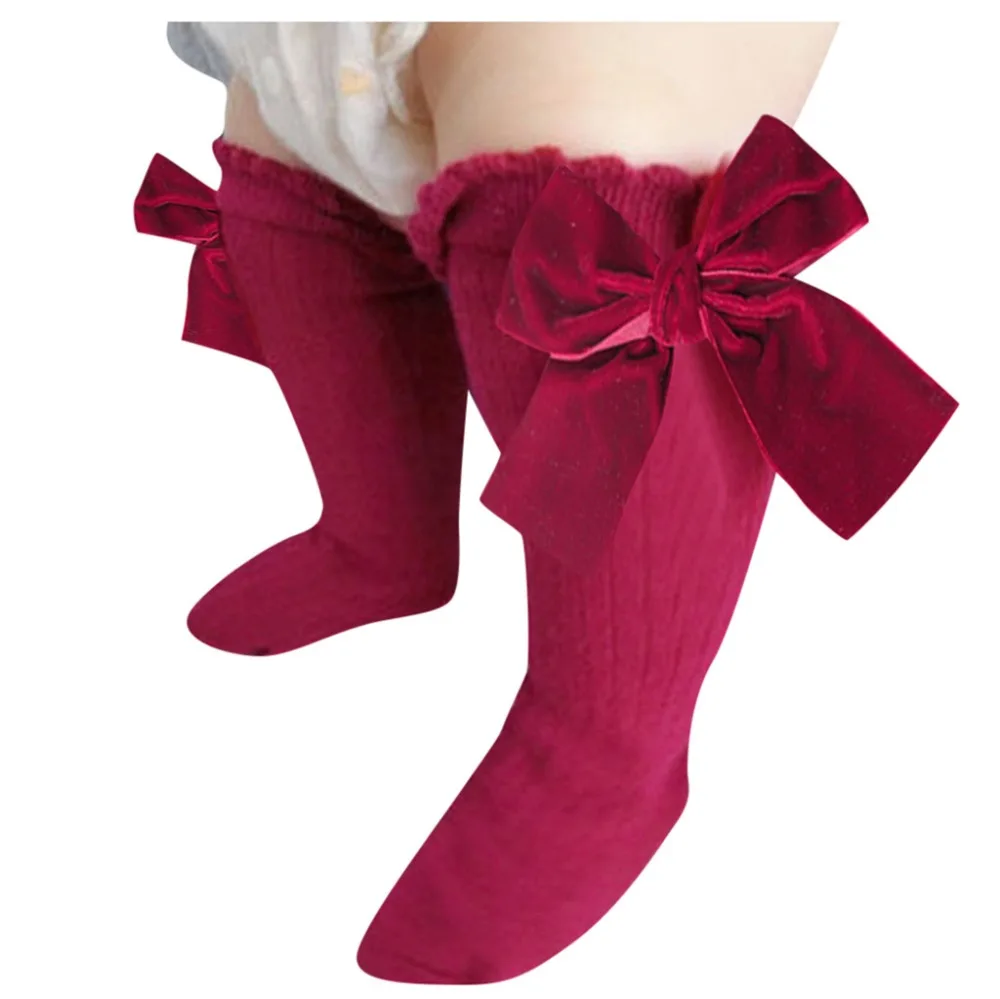 Длинные носки для малышей, Гольфы с бантом для новорожденных девочек, мягкие хлопковые носки, детские носки принцессы, носки для девочек, Chaussette Bebe fille#25