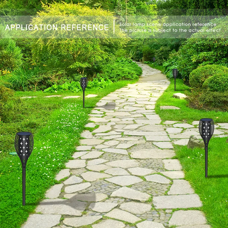 Flame Lights Star Pattern Household Accessory Backyard Patio Lighting Fixture Lawn Light Bright Solar Powered Garden Pathways