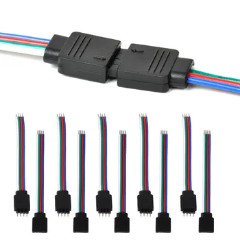

10Pcs 4Pin Male + Female Connector Wire Cable for 3528 5050 SMD LED Strip Light US plug Strip light 42 backlight