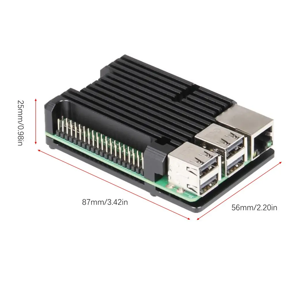 Для Raspberry Pi 3 Алюминиевый Корпус Запасные Части Металлический корпус черный корпус для RPI Raspberry Pi 3B