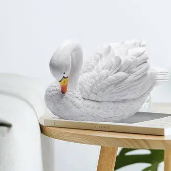 

Resin Swan Figurines Pond Realistic Sculptures Art Decoration Outdoor Yard Floating Miniature Animal Water Beach Garden Statues