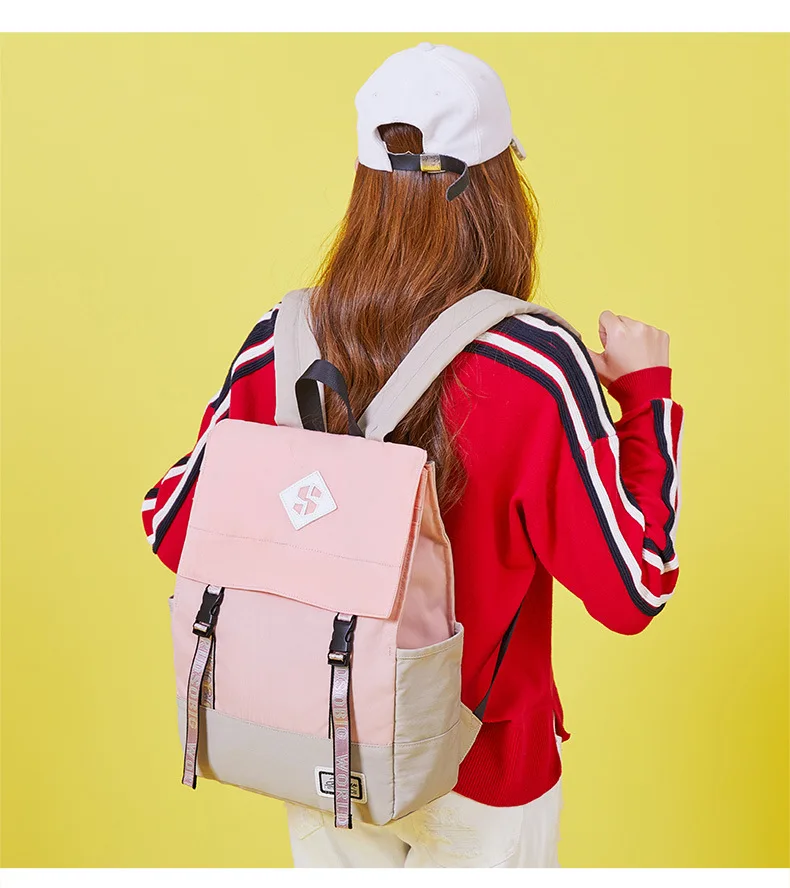 Japanese-style Canvas Backpack Women's with College Student Backpack High School Schoolbag Backpack a Generation of Fat