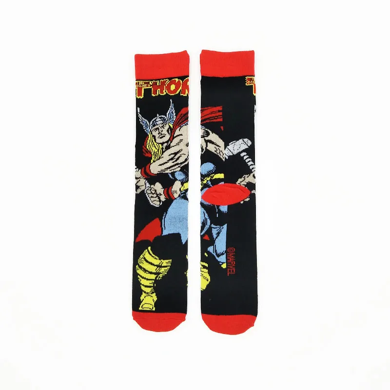 Новые мужские носки Тор Герои комиксов Marvel аниме Рисунок Железный человек Капитан Америка Халк Hawkeye человек мальчик компрессионные команды хлопковые носки
