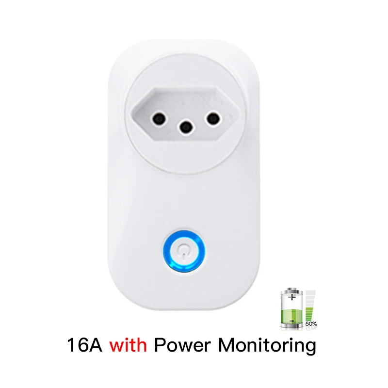 FrankEver Wi-Fi умная розетка 10A 16A с контролем мощности, стабилизатор напряжения для Израиля, Индии, бразильские итальянские, Великобритании, ЕС, Австралии, умная розетка - Цвет: Brazil 16A