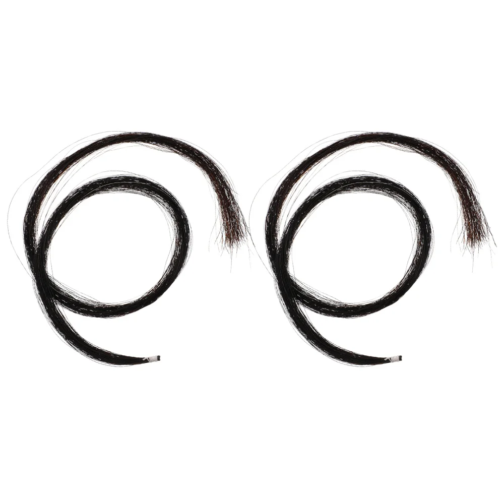 

2 Hanks Natural Black Professional Horse Tail Instrument Accessories String Hair Replacement for Violin Cello Viola