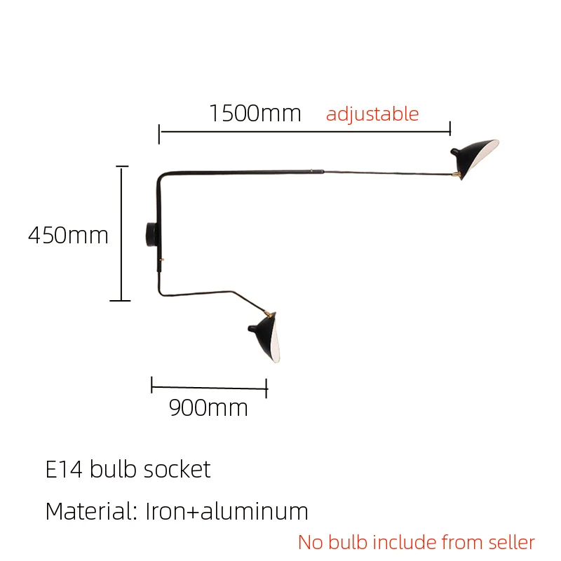  Minimalist modern nordic wall lamp with switch adjustble design flexible long arm arts indoor light - 32966156672
