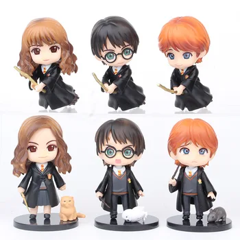 

6pcs/set QPosket Big Eyes Potter Weasley Ron Hermione Granger Snape Harried PVC Action Figure Toy Doll Christmas Birthday Gift