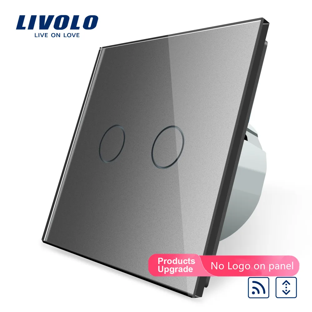 Livolo стандарт ЕС сенсорный дом умный пульт шторы переключатель VL C702WR 12 с роскошным