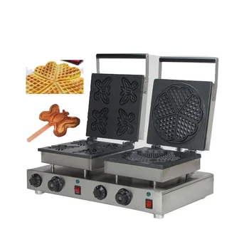 

Commercial 2 Head Gift Heart Shape Waffle Making Machine Waffle Toaster