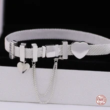925 Sterling Silver Panhome REFLEXIONS BRACELET Charms bead for women Bracelet clip with AAA zircon fashioon jewelry