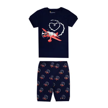 

SAILEROAD Summer Kids Plane Pajamas For Boys Cotton Short Sleeve Pyjamas Children Printed Pijama Infantil Girls Sleepwer Suits