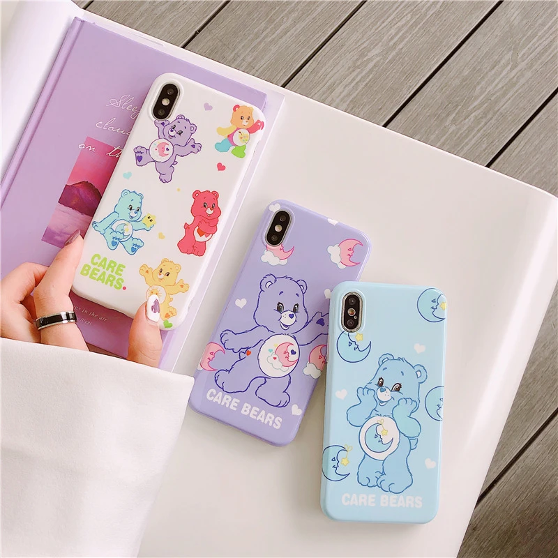 Cartoon bear silicone soft cases for iphone 11Pro xs max xr cute bear glossy phone case 11 6 for iphone 6s 7 8plus 7plus 8 6 11