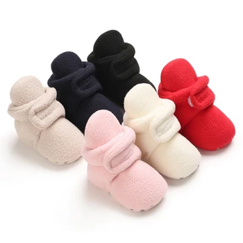 

Newborn Baby Girls Boot Shoes Toddler Warm Thicken Snow Boots Infant Soft Solid Color Autumn Winter Warm Shoes 0-18M Hot·