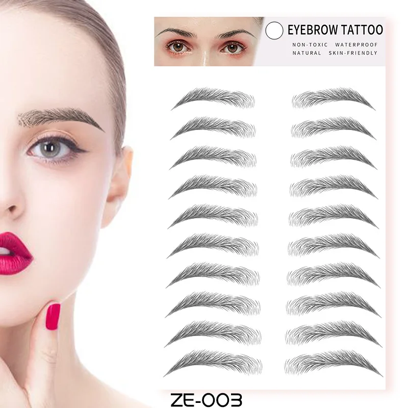 6D Eyebrow Tattoo Sticker Waterproof Eyebrow Templates Tools Cosmetics Professional Makeup Eye Brow Shaper Eyebrows Sticker