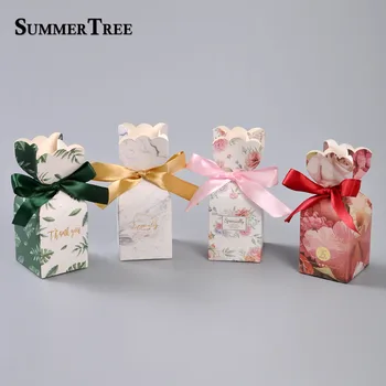 

50pcs Candy Boxes Christmas Gift Box Flower Box Wedding Favors Decoration Baby Shower Girl Boy Birthday Party Supplies