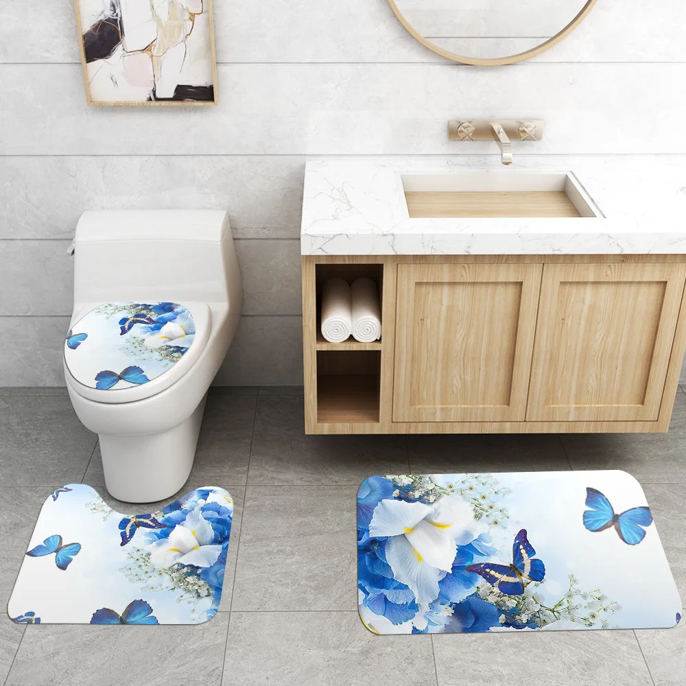 bath mat and shower curtain set