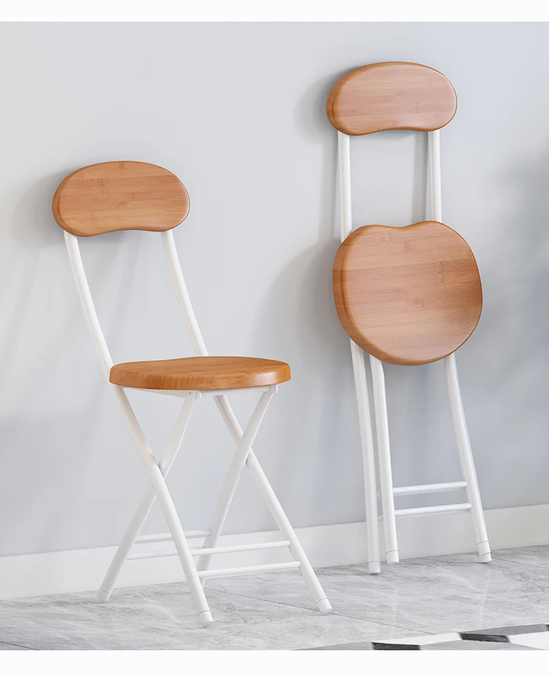 Обеденный домашний стул из твердой древесины Современный минималистичный стул спинка стол стул складной стул