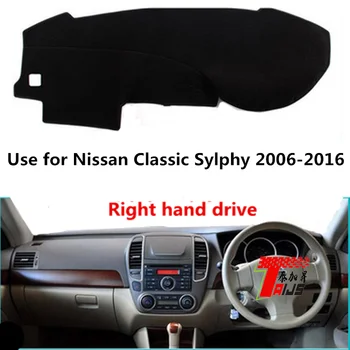 

right hand drive car dashboard cover for Nissan SYLPHY 2006-2016 polyster fibre anti cracking car dashboard mat for SYLPHY