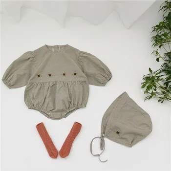 

Newborn Baby Romper Floral Baby Girl Clothes Cotton Infant Jumpsuit Long Sleeve With Hat Baby Clothes For Girls Toddler Playsuit