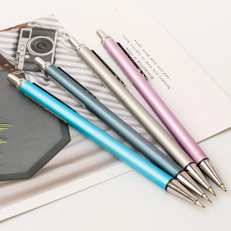 4 Pcs Metal Material Button Mechanical Pencils School Office Student Kids Drafting Supply Stationery Wholesale Pencil 0 5mm Mechanical Pencils Aliexpress