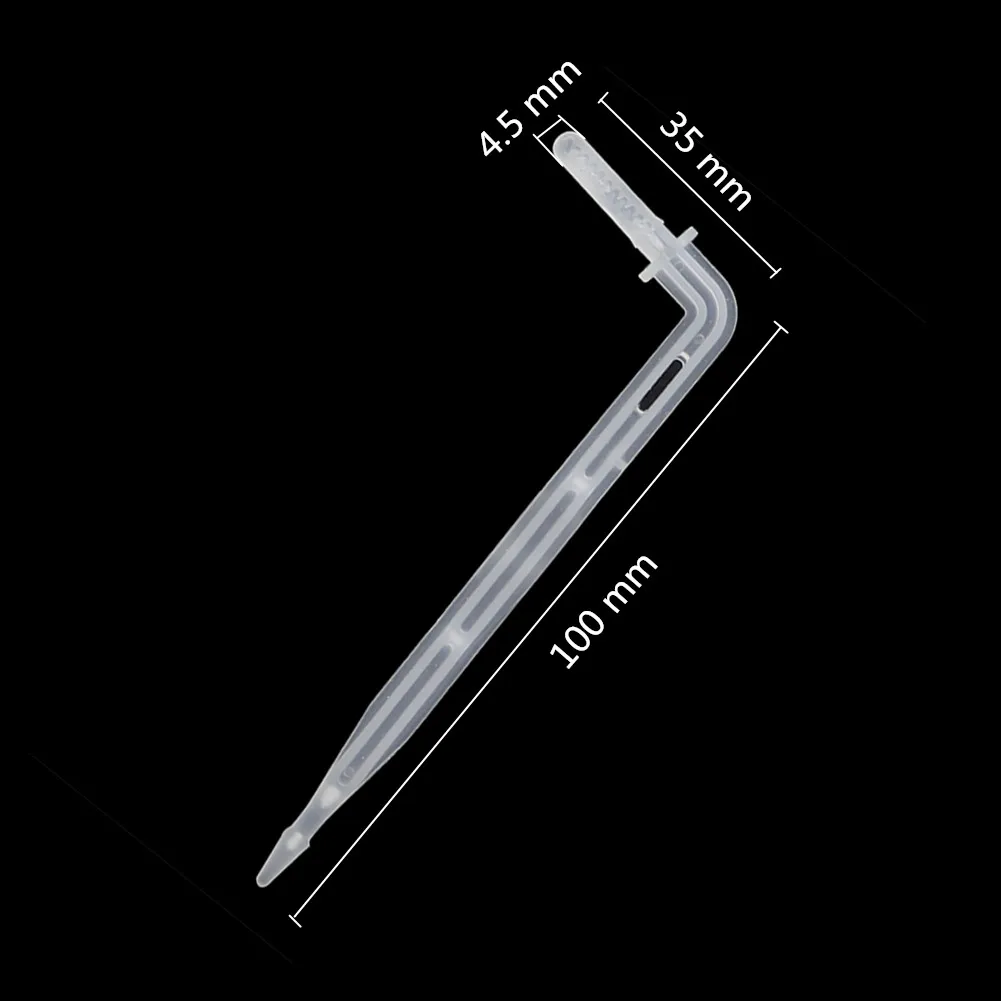 4mm Elbow Arrow Drippers Garden Micro Irrigation Drip Emitter 4/7mm Hose Dripper Watering to Root Dripper 100Pcs