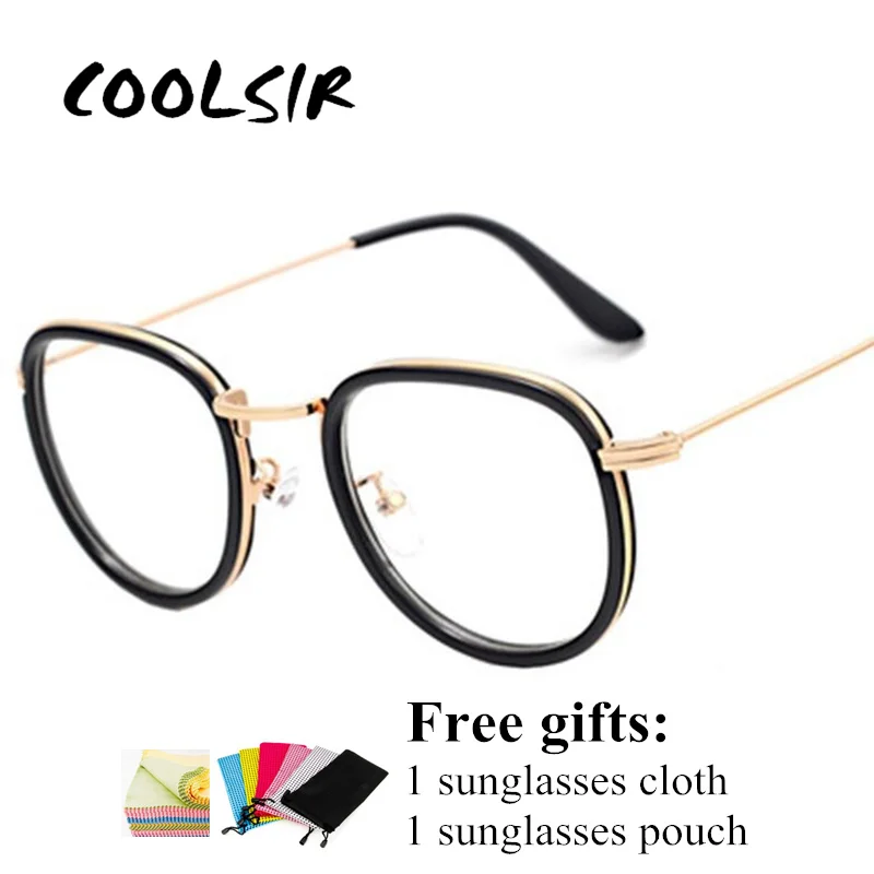

Retro College Wind Glasses Frame Oval Frame Metal Stovepipe Frame Glasses Color Flat Mirror Tide Female Eyeglasses Frames