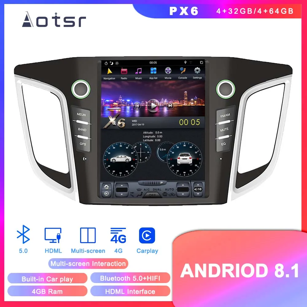 Perfect Tesla Styel Android 8.1 Car DVD player GPS Navigation For Nissan Patrol 2010-18 Auto Stereo Multimedia Head Unit recorder Player 7