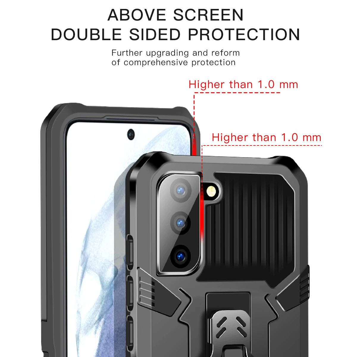 Enhanced Armor Shockproof Case with Metal Belt Clip Stand and Bracket Back Cover
