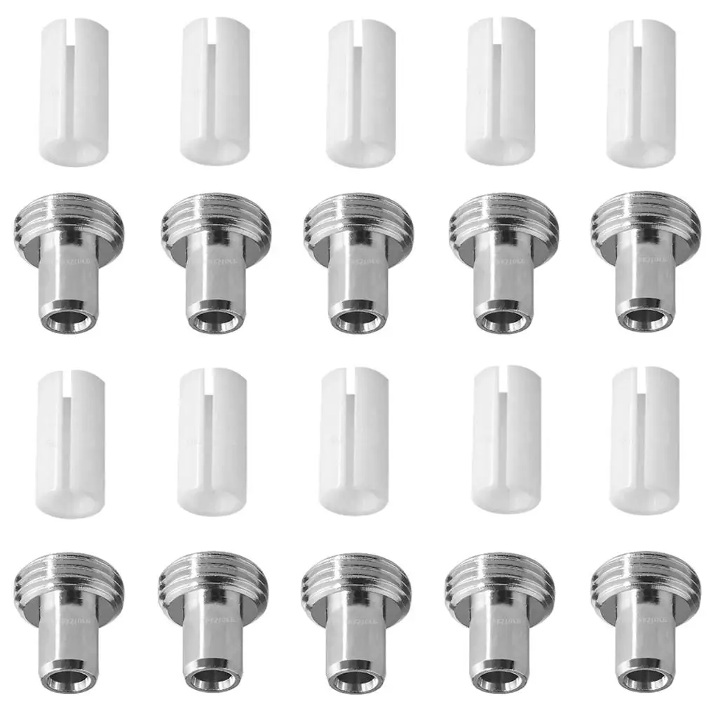 10pcs Ceramic Tube Sleeves and 10Pcs Metal Head Connector Adapters for Fiber Optic Visual Fault Locator
