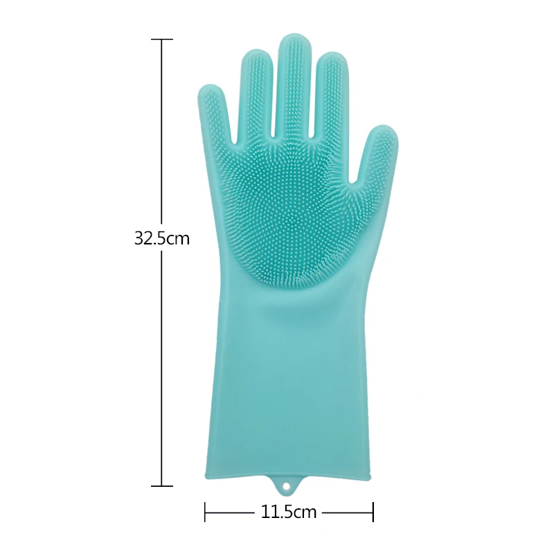 A pair Rubber Kitchen Dishwashing Gloves Cleaning Dish Fruit Washing Gloves For Kitchen Household Car Pet Glove FDA One Size
